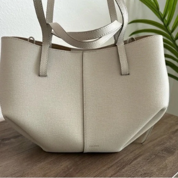 Polene Handbags - Authentic Polène Cyme textured Cream Bag